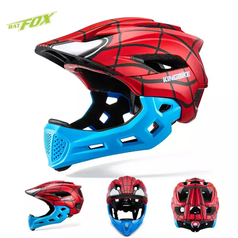 Batfox crianças rosto cheio capacete da bicicleta destacável downhill crianças ciclismo motocicleta skate esportes corrida capacete de bicicleta
