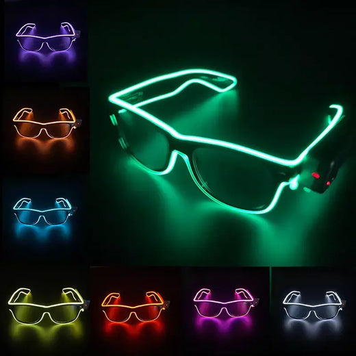 Novo legal sem fio brilhante led iluminar óculos para rave festival festa luminosa neon mosaico óculos de sol clube discoteca óculos