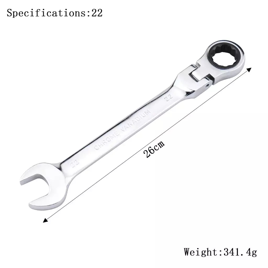 Chave de catraca de chaves, conjunto de ferramentas manuais, catraca de 72 dentes, cabeça flexível, acabamento espelhado, 6mm-27mm, reparo automático e doméstico, 1 peça