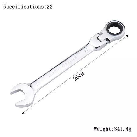 Chave de catraca de chaves, conjunto de ferramentas manuais, catraca de 72 dentes, cabeça flexível, acabamento espelhado, 6mm-27mm, reparo automático e doméstico, 1 peça