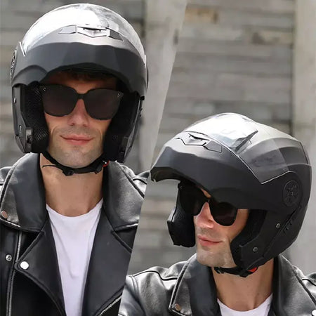 DOT Aprovado Capacete de corrida de motocicleta, lente dupla legal, cara cheia, piloto quente, modular, inverno