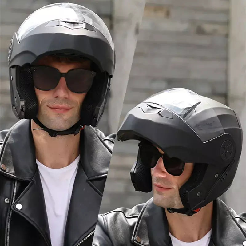 DOT Aprovado Capacete de corrida de motocicleta, lente dupla legal, cara cheia, piloto quente, modular, inverno
