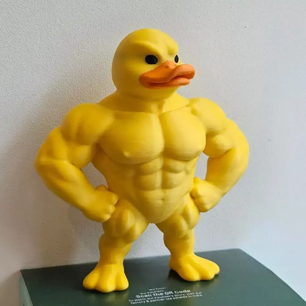 Estatueta de pato muscular ornamento acessório de mesa 3d impresso brinquedo de pato engraçado acessório de escritório presentes de aniversário