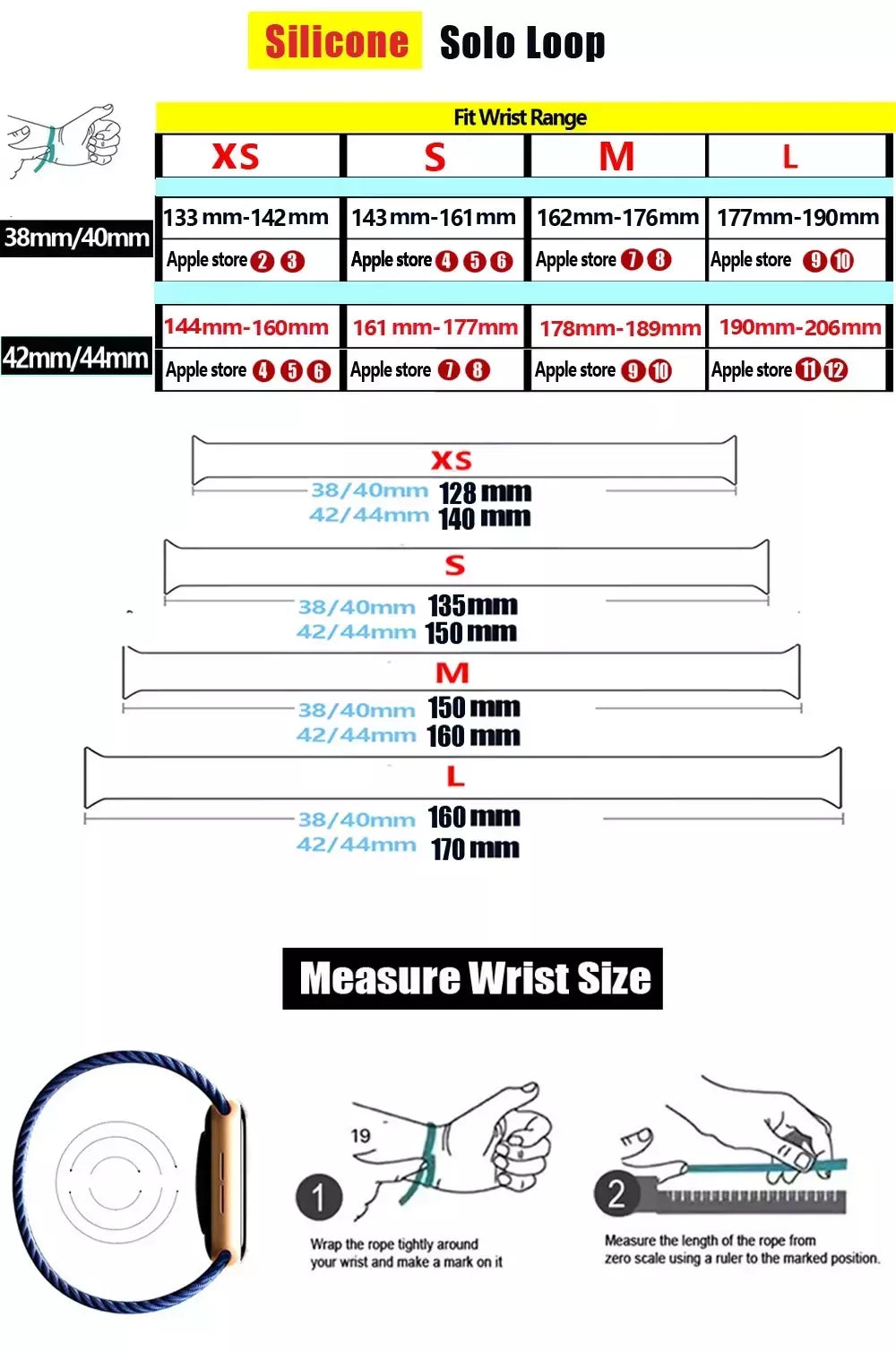 Silicone Solo Loop Band para Apple Watch, Belt Bracelet Strap, iWatch Series 9, 8, 7, 6, SE, Ultra 2, 40mm, 44mm, 45mm, 41mm, 49 milímetros, 38 milímetros, 42 milímetros