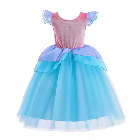 Meninas escala roxa princesa sereia ariel cosplay vestido de halloween vestido de festa de aniversário meninas verão praia vestido de férias