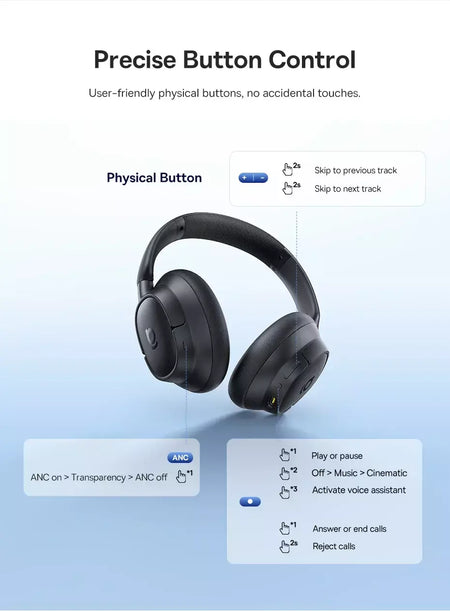 Baseus bowie h1s fones de ouvido sem fio bluetooth 5.4 cancelamento de ruído 46db sobre a orelha fone de ouvido de áudio espacial de alta resolução 120h tempo