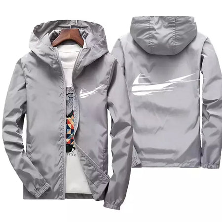 Jaqueta impermeável com capuz masculino, blusão, outwear masculino, streetwear casual, roupas da moda, primavera, outono, 2024