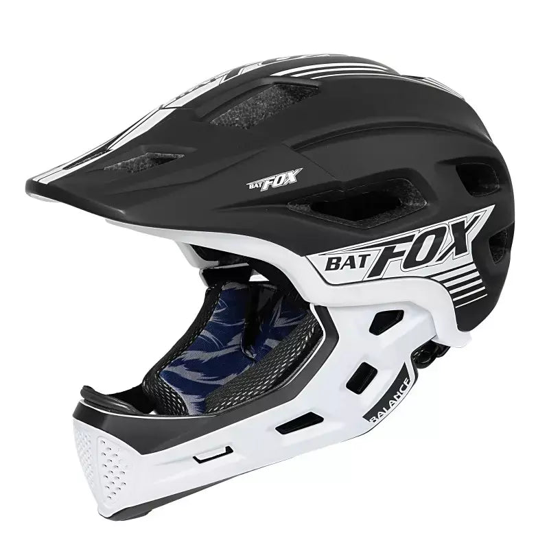 Batfox crianças rosto cheio capacete da bicicleta destacável downhill crianças ciclismo motocicleta skate esportes corrida capacete de bicicleta