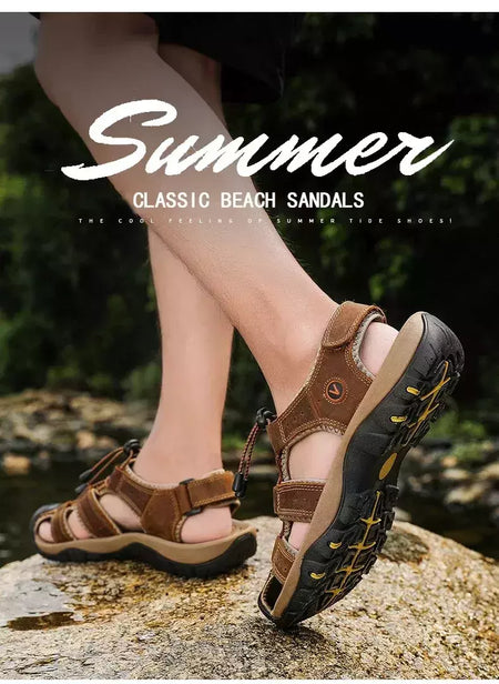2024 sapatos masculinos de couro verão novo tamanho grande sandálias masculinas sandálias de moda chinelos tamanho grande 38-47 ?