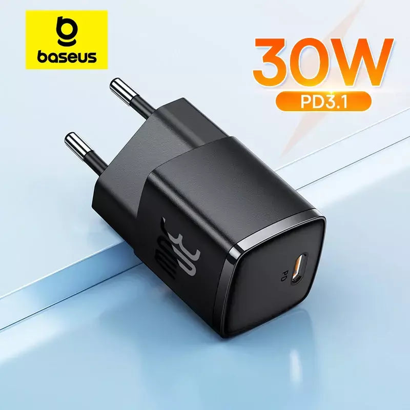 Baseus 30w gan carregador pd carregador para iphone 15 14 13 12 11 xs max carregador rápido pd3.0 qc3.0 carregador de telefone tipo c comprimidos carregador