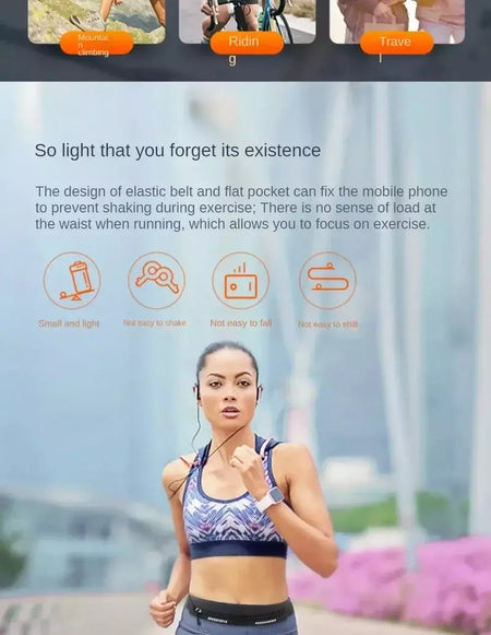 Cintura impermeável e sacos de corrida para mulheres, suporte do dinheiro, suporte do telefone, corrida, treinamento, cinto chave, acessórios de bicicleta, bolsas, esportes, fitness