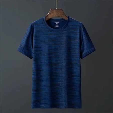 Camiseta esportiva leve masculina, manga curta, camisa de seda gelada, absorvente de suor, secagem rápida, corrida fitness, verão
