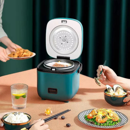 Mini panela de arroz automática, cozinha doméstica, máquina de cozinhar elétrica, 1-2 pessoas, aquecedor de alimentos, vaporizador, 1,2l, panela de arroz pequena
