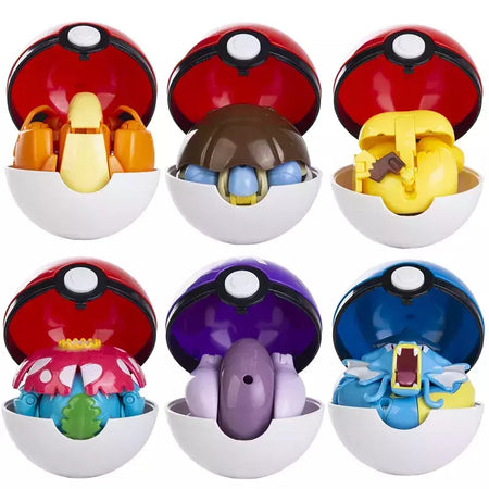 Sobre pokemon anime figura charizard pikachu gyados bolso monstro figura pokeball ação deformação brinquedo modelo crianças presente