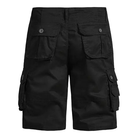 Calções de algodão de bolso múltiplo masculino, macacão de cor sólida de alta qualidade, casual ao ar livre, calças curtas esportivas, novo verão