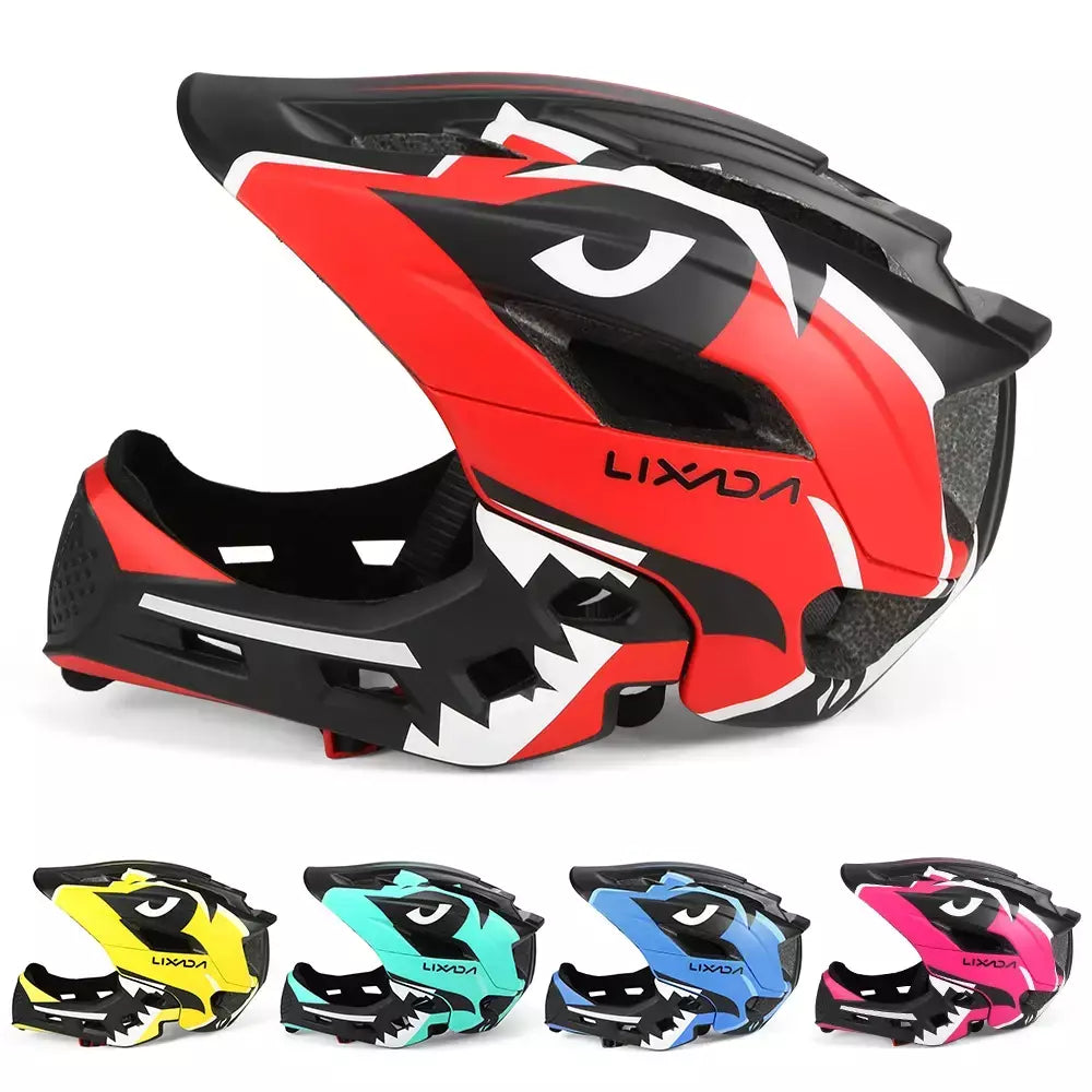 Capacete facial completo destacável para crianças, capacete de segurança esportivo para ciclismo, skate, patinação