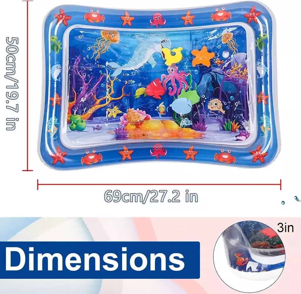Tapete de jogo sensorial de água engrossado tapete de água inflável para gato e cão pet playmat com peixe mar oceano tema brinquedo sensorial água