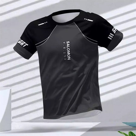 New Hot-Selling Outdoor Running Sports Respirável Quick-Secagem Roupas de Fitness Casual Wear Impressão 3D Em Torno Do Pescoço Adulto T-Shirt