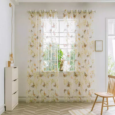 Tule Floral em Cortinas Puras, Tratamento Janela, Painel Persianas, Sala de estar, Quarto, Cozinha, Sombra, Roxo, Peônia