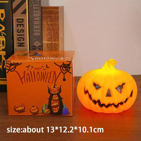 Lanterna de abóbora luz de vela halloween crânio fantasma rosto lâmpada crianças presente para o quarto jardim festa decoração atmosfera luz