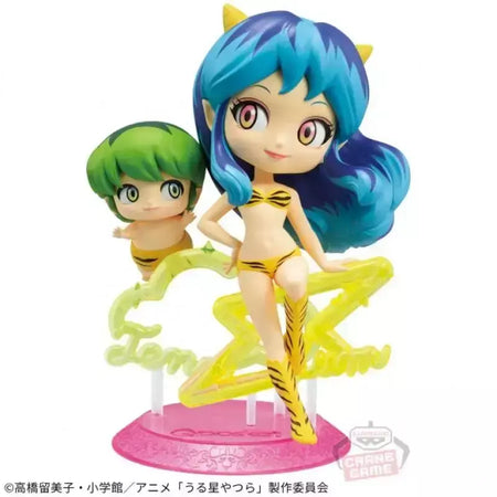 Em estoque Bandai Original Urusei Yatsura ver. -Q posket juntos-LUM & TEN Anime Figuras Modelo Cerca 14/6 cm Coleções Modelo brinquedos