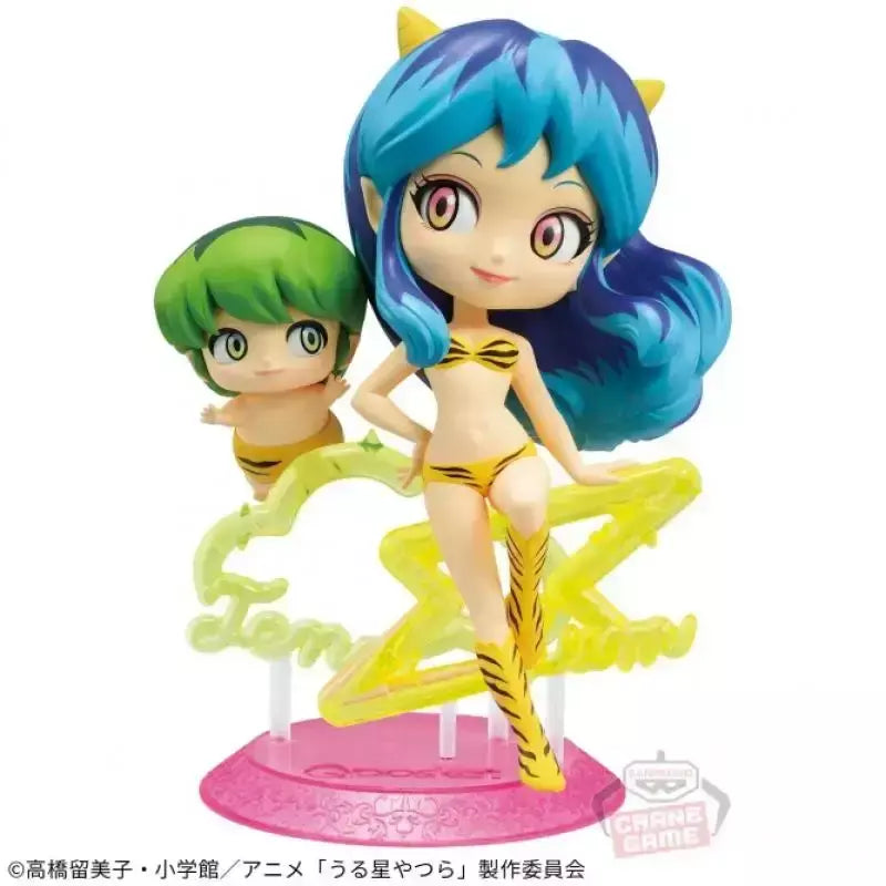 Em estoque Bandai Original Urusei Yatsura ver. -Q posket juntos-LUM & TEN Anime Figuras Modelo Cerca 14/6 cm Coleções Modelo brinquedos