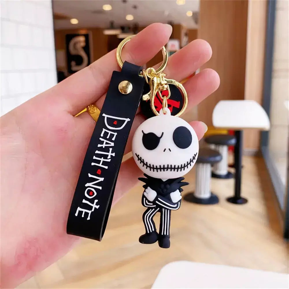 Disney pesadelo antes do natal chaveiro personagem aterrorizante figuras dos desenhos animados bonito chave pingente mochila decorações brinquedo presente