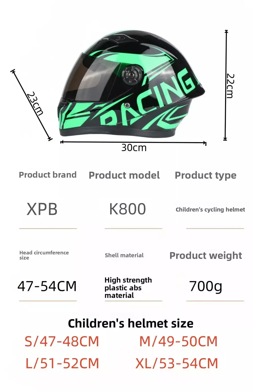 Novo bonito crianças capacete de segurança criança rosto cheio para 4 temporada esportes ao ar livre equitação cabeça ajustável bicicleta motocicleta crianças capacete