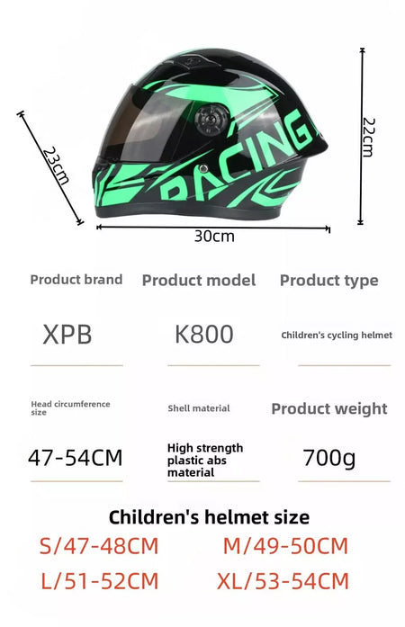 Novo bonito crianças capacete de segurança criança rosto cheio para 4 temporada esportes ao ar livre equitação cabeça ajustável bicicleta motocicleta crianças capacete