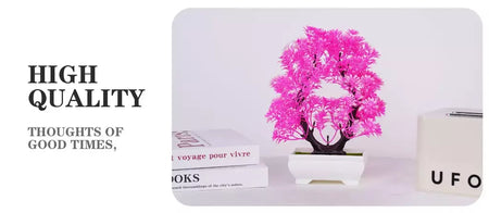 Plantas artificiais em vaso bonsai lindas pequenas plantas de árvore flores falsas ornamentos em vaso para casa jardim decoração oficial do hotel