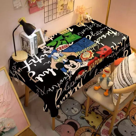 Toalha De Mesa Mickey Mouse Dos Desenhos Animados Da Disney Para Crianças, Mesa De Jantar Americana, Toalha De Mesa De Café Retro, Toalha De Mesa Quadrada