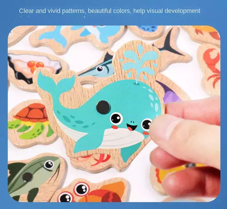 Montessori brinquedos de pesca para crianças, Desenhos animados, Vida marinha, Cognition Fish Games, Interativo pai-filho, Brinquedo educativo