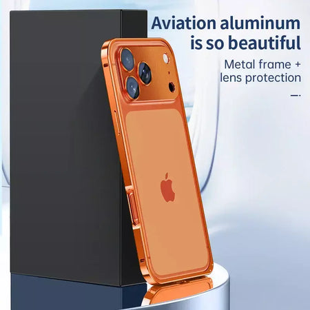 Aviação liga de alumínio quadro pára-choques caso do telefone para iphone 17 16 15 14 13 12 promax lente metal dissipação calor capa à prova de choque