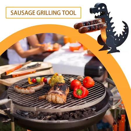 Engraçado dinossauro forma grill rolo de cachorro quente grelha de cachorro quente churrasqueira rack portátil acampamento ao ar livre grelhar panelas ferramentas