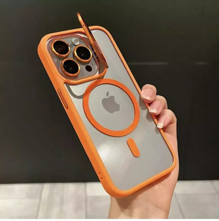 Magsafe suporte de proteção de lente magnética capa de telefone para iphone 17 12 13 14 15 16 pro max câmera vidro transparente anel de metal capa