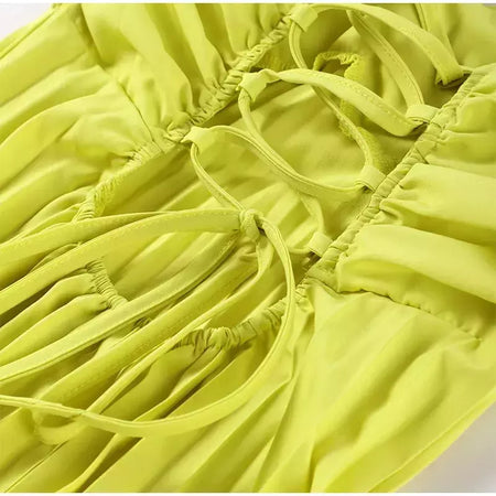 Vestido longo plissado sem alças feminino, Elegante, Sem alças, Fita, Plissado, Sexy, Sem mangas, Sem encosto, Lady, Festa à noite, Novo, Verão, 2022