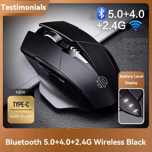 INPHIC-PM6 Mouse Recarregável Sem Fio, Compatível com Bluetooth, Office Mute, Suporte PC, Laptop, Tablet, Smartphone, Universal, 2.4G