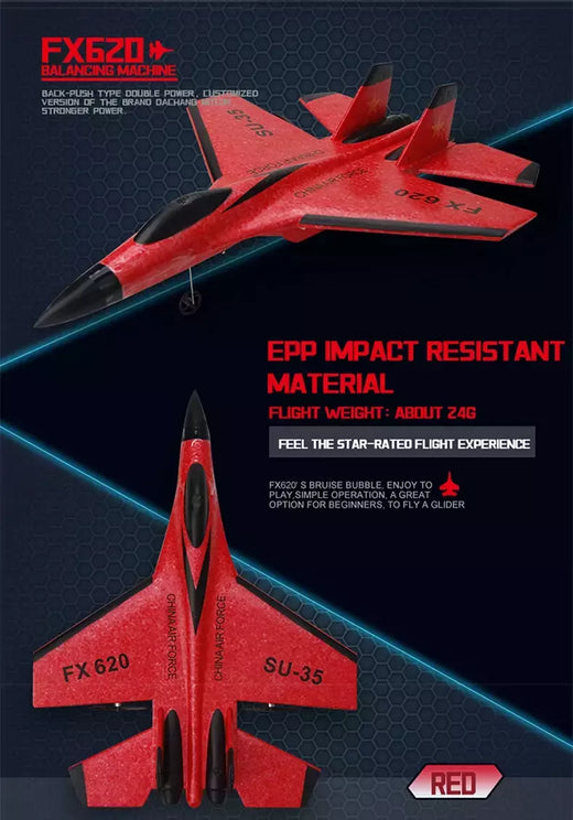 Avião de combate de controle remoto para crianças, RC Foam Aircraft, SU-35 Plane, 2.4G Radio Control Glider, brinquedos para meninos