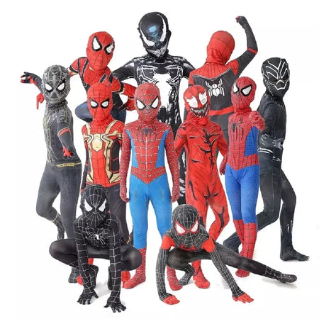 Tamanhos 100-190 traje do homem aranha presente de aniversário festa vestir-se homem-aranha clássico milhas super-herói cosplay traje