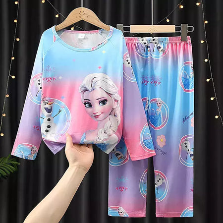 Crianças Minnie Elsa Duck Pijamas dos desenhos animados, roupas infantis para casa, conjuntos para meninos e meninas, terno de viagem, casual, novo, 2 peças por conjunto
