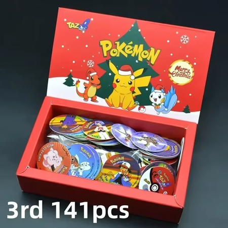 Pokemons Tazos 1/2/3 Geração 30/141/160PCS Pikachu Charizard Rodada Cartão Colecionável Álbum Treinador Pogs Cheetos Chipitaps Tap