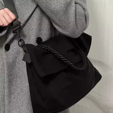 Bolsa crossbody de nylon para mulheres, sacola grande, estilo ocioso, deslocamento escolar, estoque de moda, nova, 2024