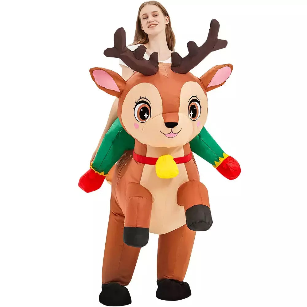 Adulto galo inflável traje engraçado unicórnio elk animais terno inflável halloween carnaval meio corpo explodir terno para cosplay