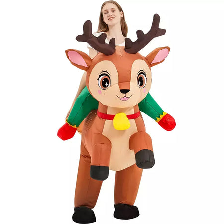 Adulto galo inflável traje engraçado unicórnio elk animais terno inflável halloween carnaval meio corpo explodir terno para cosplay