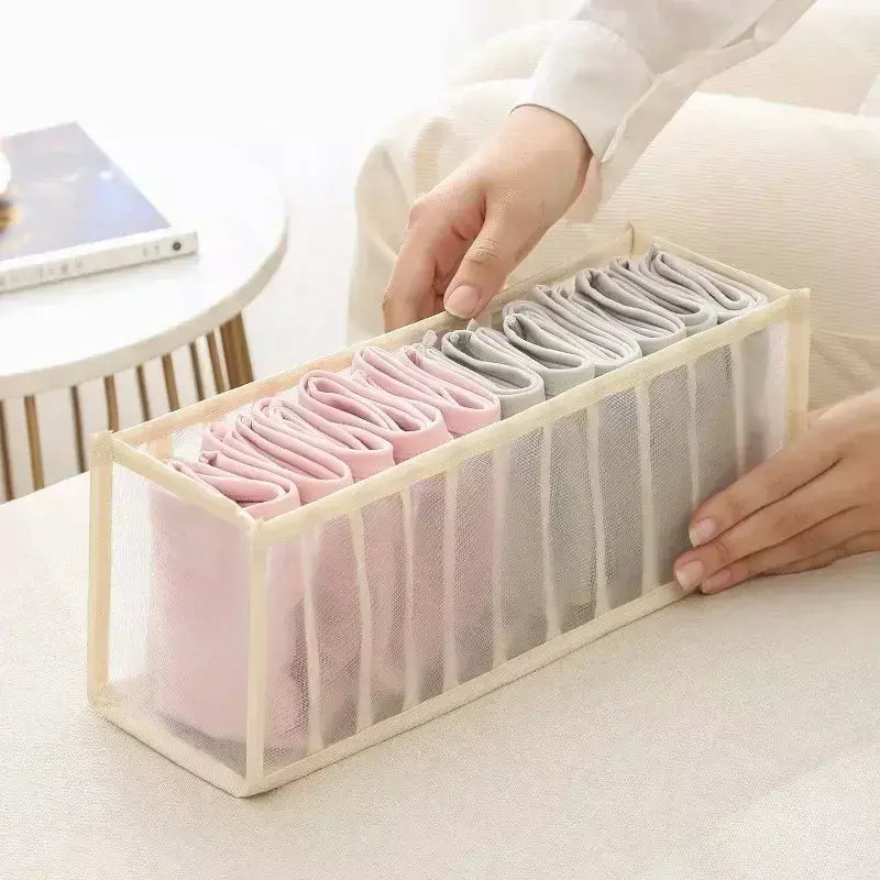 Organizador de gaveta para roupas íntimas, caixa de armazenamento dobrável, organizador de armário, divisor de gaveta para cuecas, meias, sutiã, caixas de armazenamento