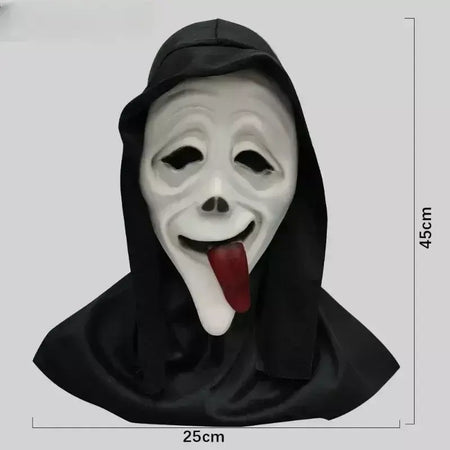 Látex grito ghostface máscara horror cabeça cheia máscara brincadeira cosplay traje filme assustador ghostface adereços decoração de casa fontes de festa