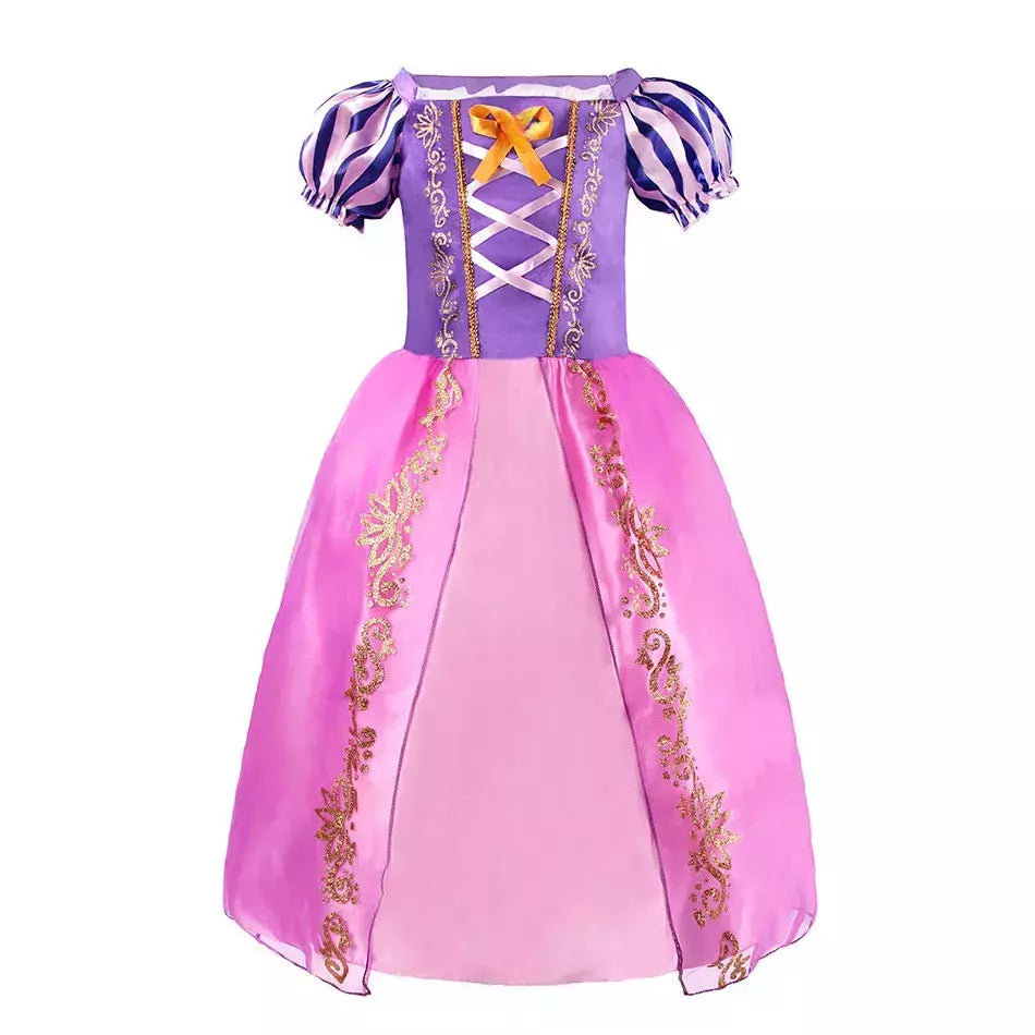 Crianças rapunzel vestido crianças festa emaranhado traje meninas verão aniversário fantasia cosplay carnaval roupas de halloween 3-8 anos