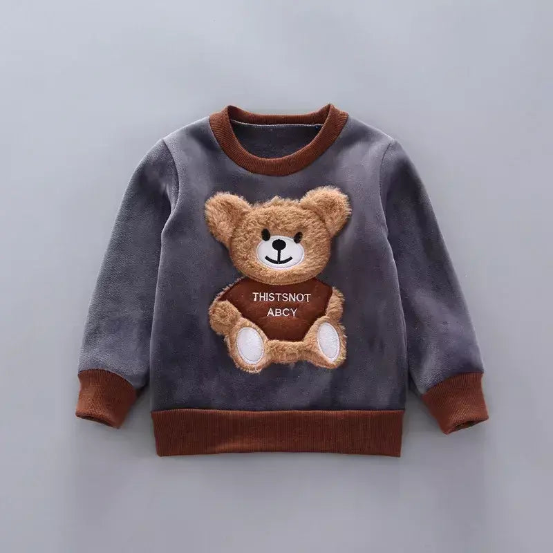 Conjunto infantil de três peças com capuz, terno casual confortável para menino, quente, fofo, moda menina, 12M-4 anos, outono, inverno, novo