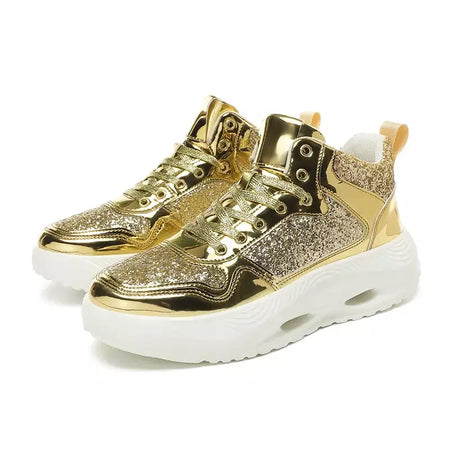 Mulheres de luxo esporte tênis corrida ouro dos homens treinamento atlético caminhada tênis confortável luz casal sapatos esportivos diários