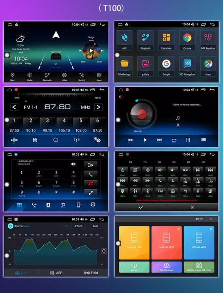 EKIY T900 8G 128G Universal Car Radio Multimídia Bru-ray QLED Navegação GPS Estéreo Android Auto Carplay BT 2 din DVD Unidade Principal